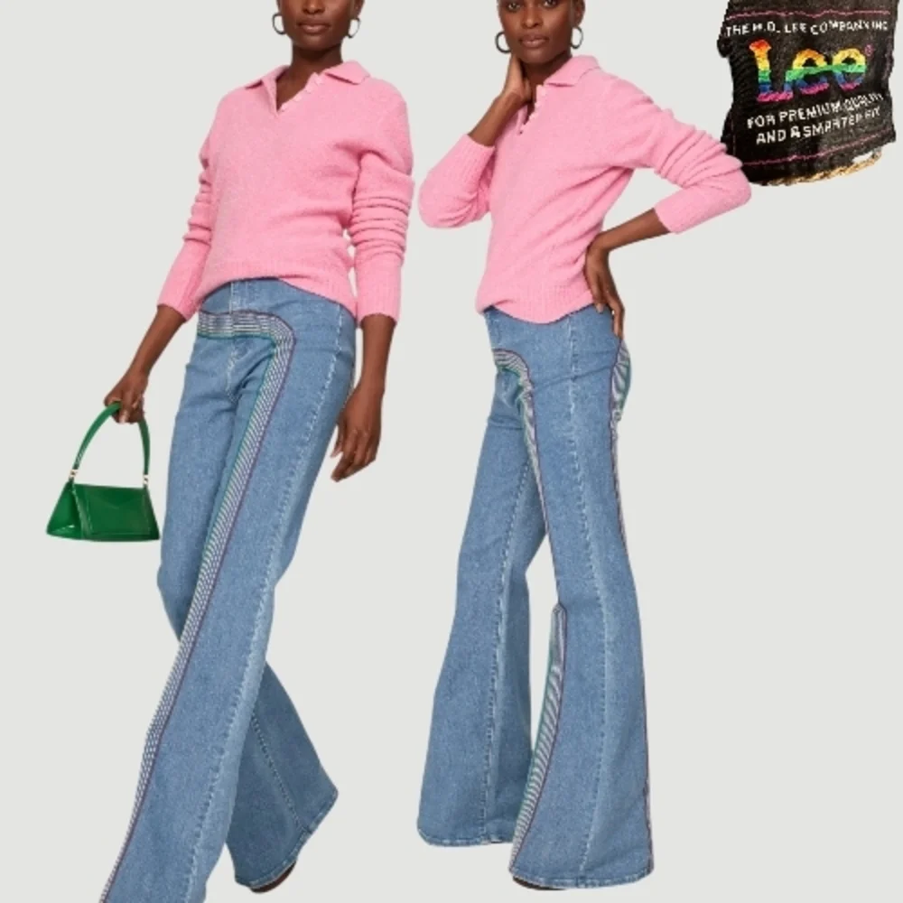 LEE Women's Light Wash High-Rise Rainbow Super Flare Jeans size 30/ US 10 - Picture 4 of 6